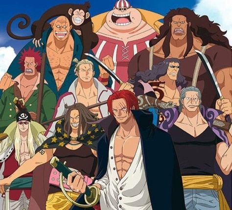 Red Haired Pirates One Piece, Red Hair One Piece, Shanks Film Red, One Piece Red Hair Pirates, Red Haired Pirates, Pirates Poster, One Piece All Characters, Red Hair Pirates, One Piece Movie