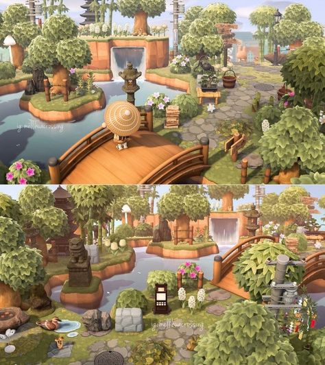 Cottagecore Animal Crossing, Lake Animals, Japanese Town, Acnh Cottagecore, Japanese Animals, Japanese Forest, Animal Crossing 3ds, Ac New Leaf, Forest Core