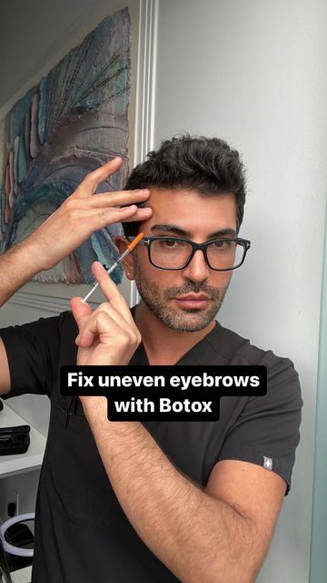 How To Fix Uneven Eyebrows, Fix Uneven Eyebrows, Fix Eyebrows, Saggy Cheeks, Uneven Eyebrows, Double Chin, Beauty Ideas, Years Younger, Health And Fitness Tips