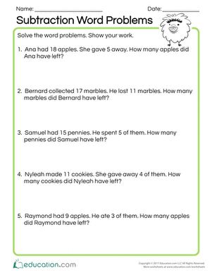 First Grade Subtraction, Math Knowledge, Addition Words, Addition Word Problems, Subtraction Word Problems, 1st Grade Math Worksheets, Word Problem, Word Problem Worksheets, Math Words