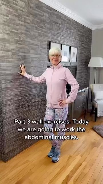 Easyfitnessover50 on Instagram: "Part 3 in wall exercises. We are going to work on two types of abdominal exercises. #fitnessover50 #abdominals #beginnerworkout #weightlossmotivation #beginnerworkout" Wall Exercises For Seniors, Wall Exercise, Wall Exercises, Wake Up Workout, Lazy Girl Workout, Best Abdominal Exercises, Easy Fitness, Mini Workouts, Pilates Routine