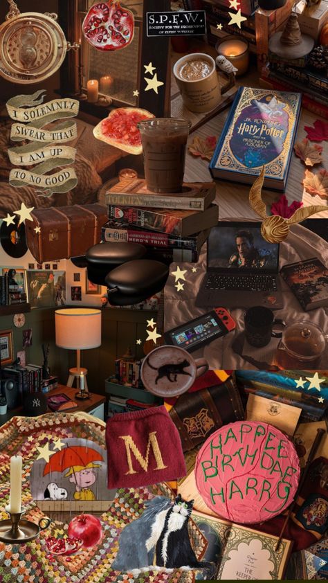 My aesthetic 😅 #aesthetic #geezatrix #harrypotter #gryffindor #cozy #autumn #fall #halloween Harry Potter Fall, Harry Potter Stickers, Ronald Weasley, Rowling Harry Potter, Harry Potter Style, Fall Mood Board, My Aesthetic, Prisoner Of Azkaban, Harry Potter Wallpaper