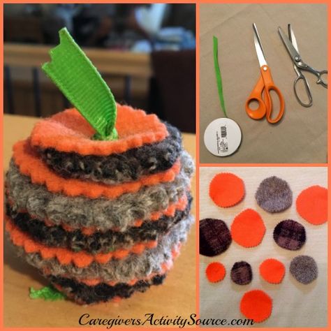 Elderly Activities Crafts, Elderly Crafts, Memory Care Activities, Fun Halloween Activities, Elderly Activities, Cinnamon Essential Oil, Memory Care, Fabric Pumpkins, Activity Ideas