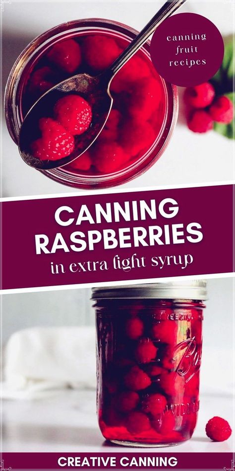 How To Can Raspberries, Canning Raspberries, Preserve Raspberries, Fruit In Jars, Canning Fruit Recipes, Canning For Beginners, Summer Canning, Preserving Fruit, Water Bath Canning Recipes