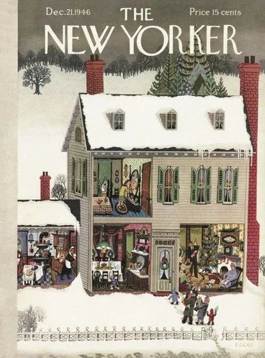 The New Yorker December 21, 1946 Issue | The New Yorker New Yorker Cover, The New Yorker Magazine, New Yorker Magazine, Character Drawings, New Yorker Covers, Postal Vintage, Christmas Cover, Illustration Noel, Children Book