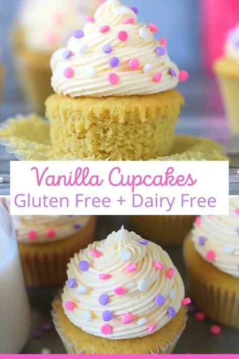 Gluten Free Dairy Free Vanilla Cupcakes, Dairy Free Buttercream Frosting, Frosting Dairy Free, Gluten Free Vanilla Cupcakes, Dairy Free Buttercream, Gluten Free Tiramisu, Gluten Free Cupcakes Vanilla, Gluten Free Chocolate Recipes, Dairy Free Pasta