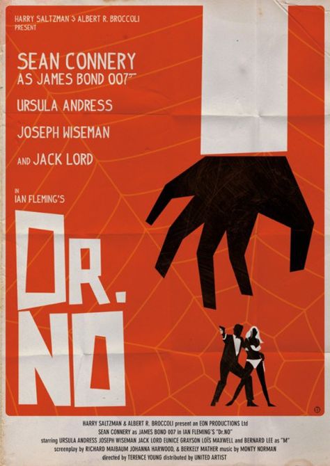 The James Bond 007 Dossier | Fantastic Saul Bass-Style James Bond Poster Series Saul Bass Posters, Bond Poster, James Bond Movie Posters, James Bond Movies, I Love Cinema, Minimal Movie Posters, Bond Movies, Poster Series, Movie Posters Minimalist