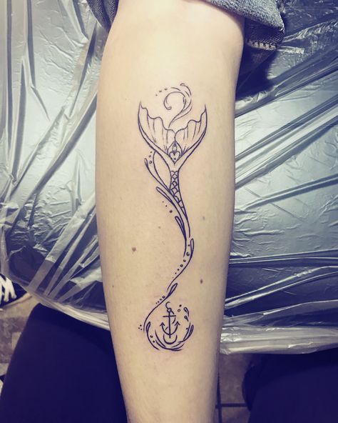 #mermaid #anchor #blacktattoo #mermaidtail Mermaid Mandala Tattoo Sleeve, Anchor Mermaid Tattoo, Mermaid Spine Tattoos For Women, Mermaid Ankle Tattoo, Mermaid And Anchor Tattoo, Mermaid Tale Tattoo, Ocean Aesthetic Tattoo, Mermaid Anchor Tattoo, Mermaid Tail Tattoo