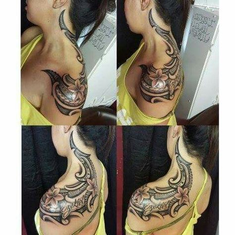 Polynesian Tattoos Women Shoulder, Women Sternum Tattoo, 21 Tattoo, Paisley Tattoo, Polynesian Tattoos Women, Hawaii Tattoos, Polynesian Tattoos, Polynesian Tattoo Designs, Neck Tattoos Women