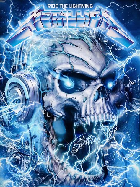 Horror Wallpapers Hd, Metallica Ride The Lightning, Metallica Tattoo, Metallica Art, Rock N Roll Art, Rock Band Posters, Heavy Metal Art, Ride The Lightning, Scary Wallpaper