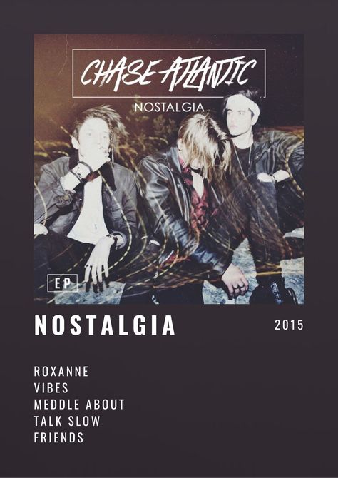 Chase atlantic album cover Chase Atlantic Nostalgia, Chase Atlantic Album Cover, Chase Atlantic Poster, Chase Atlantic, Room Posters, Posters Printable, Music Poster, Album Covers, Boy Groups