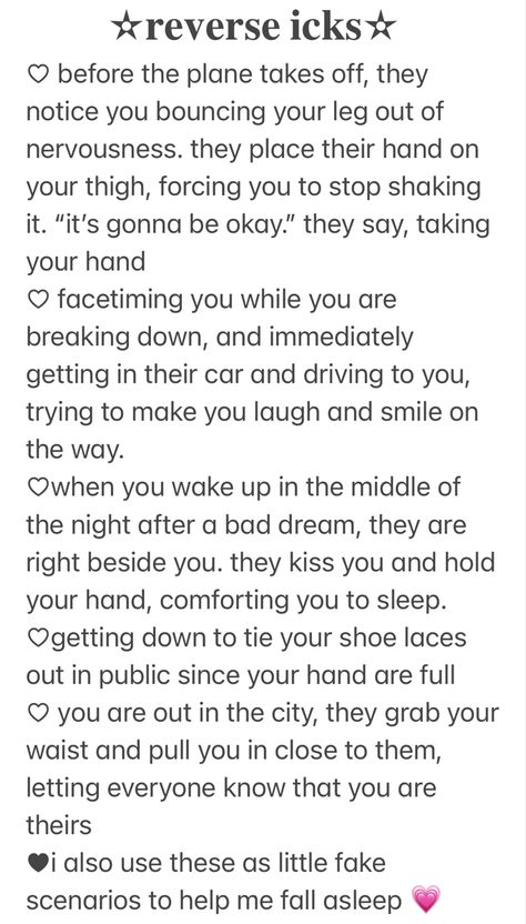 Reverse Comfort Scenarios, Stories That Give You Butterflies, Scenarios To Help You Fall Asleep, What Would You Do Scenarios, Comfort Imagine Scenarios, Fake Scenarios Before Sleep Crush, Stories To Fall Asleep, Fake Scenarios Funny, Scenario To Fall Asleep To