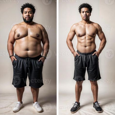 Fitness Transformation Before And After, Muscle Transformation, Before And After Pictures, African Men, Fitness Transformation, Transformation Body, Pull Ups, Mens Fitness, Royalty Free Stock Photos