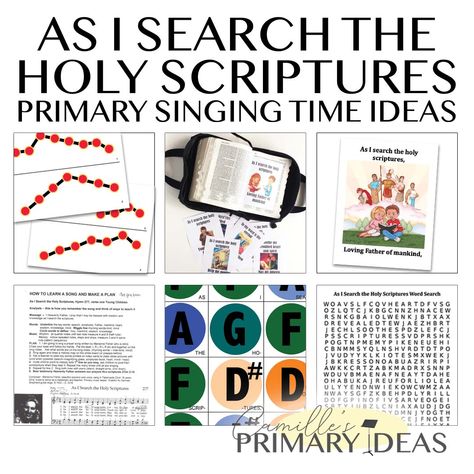 As I Search the Holy Scriptures Lyrics & Singing Time Ideas - Camille's Primary Ideas Primary Singing Time Ideas, Singing Time Ideas, Time Lessons, Primary Songs, Primary Singing Time, Primary Ideas, Primary Music, Show Me The Way, Singing Time