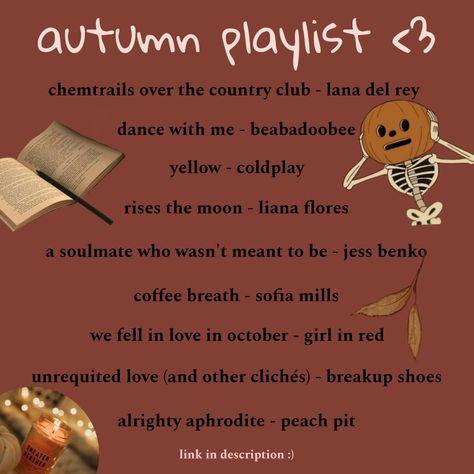 A fall Spotify playlist Spotify Playlist Aesthetic, Autumn Playlist, Playlist Aesthetic, Fall Playlist, Spotify Link, Herbst Bucket List, Fall Songs, Pumpkin Spice Lattes, Playlist Spotify