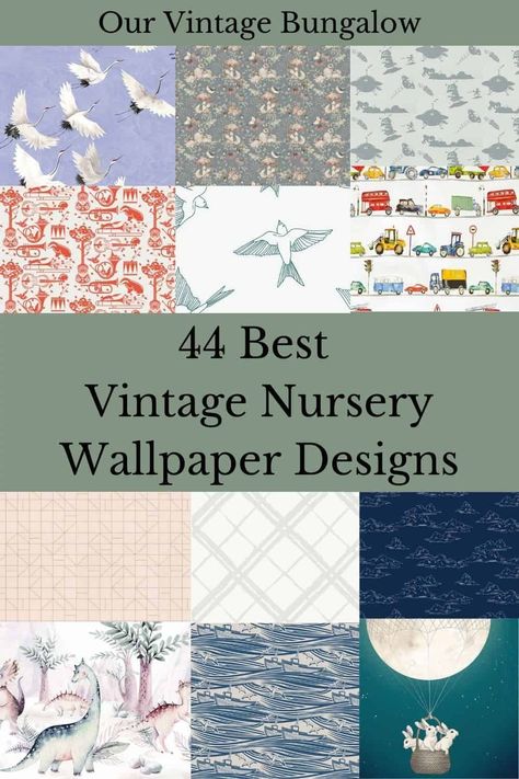 Unisex Nursery Wallpaper, Vintage Nursery Wallpaper, Vintage Gender Neutral Nursery, Vintage Nursery Girl, Baby Boy Nursery Wallpaper, Nursery Wallpaper Ideas, Gender Neutral Nursery Wallpaper, Retro Baby Nursery, Boy Nursery Wallpaper