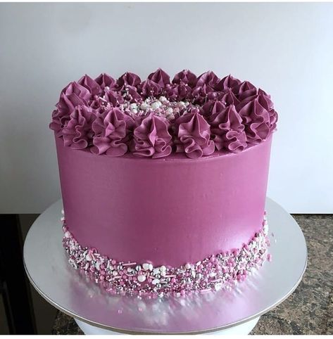 Purple Colour Cake, Fondant Cake Designs, Pastel Cakes, Purple Cakes, Quinceanera Decorations, Purple Colour, Colorful Cakes, Girl Cakes, Fondant Cake