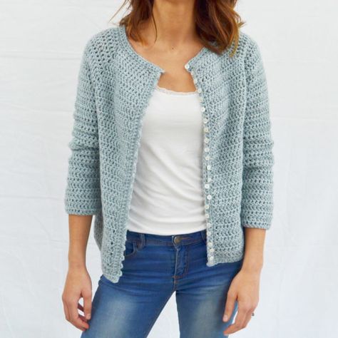 Cardigan Chanel, Cardigans Crochet, Diy Cardigan, Cardigan Au Crochet, Gilet Crochet, Crochet Cardigans, Summer Cardigan, Crochet Kit, Top Down