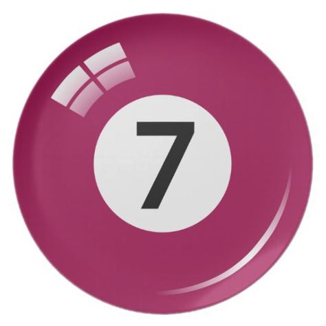 7 | Number 7 billiard or pool ball novelty plate from Zazzle.com Pool Ball, Telegram Logo, Lululemon Logo, Billiards, Retail Logos, Tech Company Logos, Pool