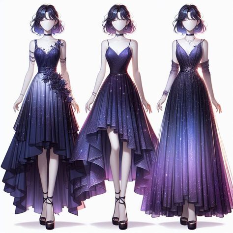 Galaxy Gradient, Gradient Dress, Manhwa Pfp, Animated Clothes, Comic Painting, Digital Dress, Galaxy Dress, Star Goddess, Fantasy Design