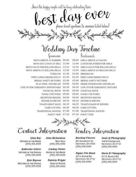 Free Wedding Schedule For Guests Template Pdf Example Updated By Michael Thomas. Wedding schedule for guests template - A specific schedule is in reality a arrange for arranging tasks and activities more than a certain time frame. ... Wedding Day Schedule, Wedding Day Checklist, Wedding Schedule, Wedding Crashers, Day Schedule, Wedding Sparklers, Keys Wedding, Budget Planer, Wedding Day Timeline