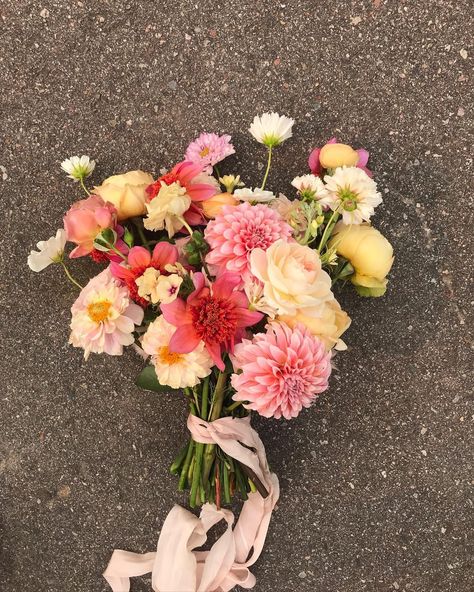 Alli J Floral Design (@allijfloral) • pink and yellow fun bridal bouquet Pink And Yellow Bridal Bouquet, Yellow Bridal Bouquet, Yellow Bridal Bouquets, Arrangement Ideas, August 9, Pink And Yellow, Bridesmaid Bouquet, Bridal Bouquet, Sydney