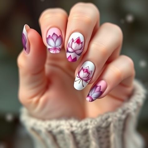 Lotus Grace: Nails in Full Bloom 🌸✨" Capture the serenity and elegance of lotus flowers with nail art that’s as stunning as nature itself! 💅💖 #LotusNailArt #FloralElegance #BloomWithGrace #LotusVibes #NailDesignInspo #ChicAndFeminine #TranquilNails #LotusInspired #FeminineStyle #FloralBeauty #NailGoals #SerenityInStyle #PrettyNails #LotusLove #NailArtLover Lotus Nail Design, Lotus Flowers, In Full Bloom, Lotus Flower, Feminine Style, Pretty Nails, Lotus, Nail Designs, Nail Art