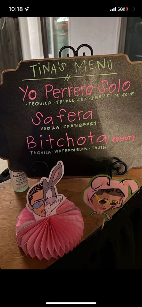 Bad Bunny Bachelorette Party Ideas, Bad Bunny Theme Bachelorette, Bichota Party Theme, Bad Bunny 21 Party Theme, Bichota Birthday Party, Bad Bunny Bachelorette, Bad Bunny Themed Birthday, Bad Bunny Birthday Party Decorations, Bad Bunny Party Decoration