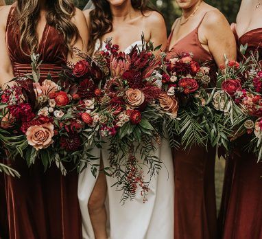 Pepperberry Bouquet, Fall Jewel Tone Wedding Flowers, Pomegranate Bouquet, Moody Wedding Flowers, Jewel Tone Wedding Flowers, Moody Fall Wedding, Burgundy Wedding Centerpieces, Wine Red Wedding, Orange Wedding Colors