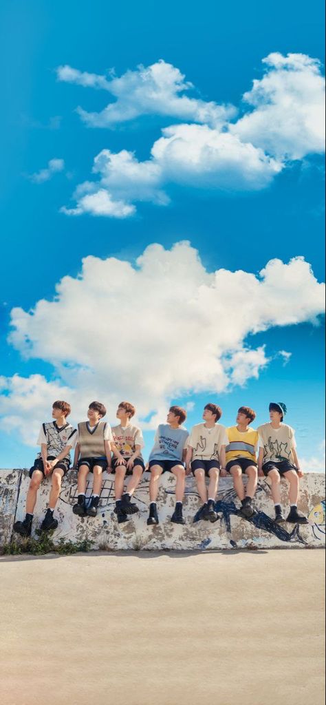 Cloud 7 Group Photo, Cloud 7 Wallpaper, Cloud 7 Members, Cloud 7 Group, 7 Wallpaper, Doodle On Photo, Group Pictures, Group Photos, Sky Aesthetic