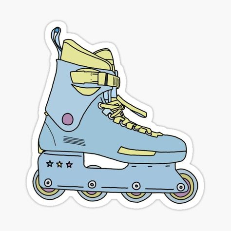 A digital illustration of a blue and yellow inline skate available on multiple products • Millions of unique designs by independent artists. Find your thing. Seniors Jacket, Skate Illustration, Senior Jackets, Skate Stickers, Inline Skate, Inline Skating, Blue And Yellow, Stickers Packs, Bart Simpson