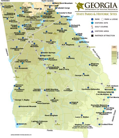 Georgia State Parks & Historic Sites Map | Department Of Natural Resources Division Georgia State Parks, Amicalola Falls, Cloudland Canyon, Rv Trips, State Park Camping, Visit Georgia, Georgia Map, Georgia Vacation, Data Map