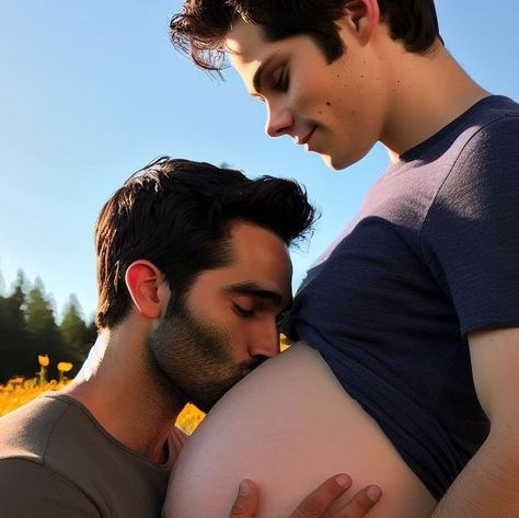 Derek Hale Fanart, Sterek Fanart Mpreg, Sterek Mpreg, Stiles X Derek, Stiles Derek, Gay Wedding Photos, Pregnant Man, Teen Wolf Art, Sterek Fanart