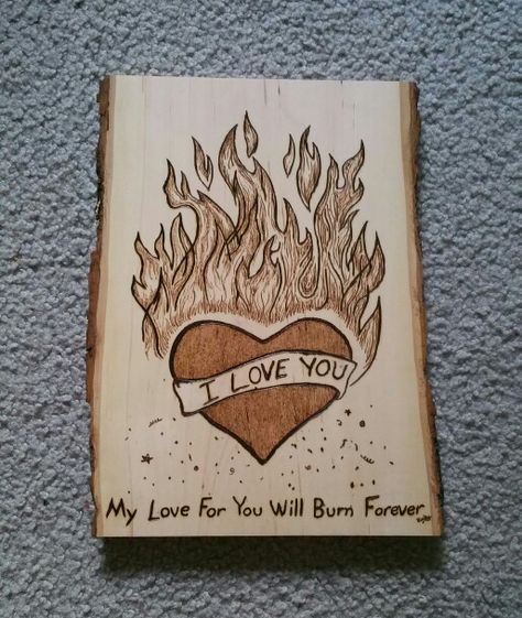 Wood Burning Ideas For Boyfriend, Wood Burning Heart, Heart Artwork, Wood Anniversary Gift, One Year Anniversary Gifts, Bullet Journal Paper, Wood Burning Crafts, Wood Burning Patterns, Wood Burner