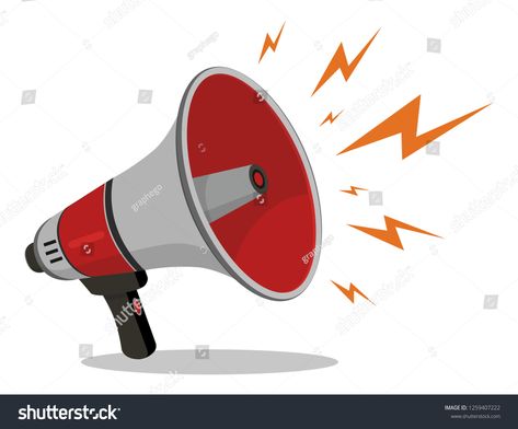 Megaphone or Loudspeaker red flat style noisy with lightning icon isolated on white background. Symbol of news, social media, promotion, broadcasting, marketing and etc. Vector illustration lightning#noisy#icon#white Noisy Illustration, Icon White, Social Media Promotion, Red Flats, Travel Illustration, Flat Style, Loudspeaker, Royalty Free Photos, New Pictures