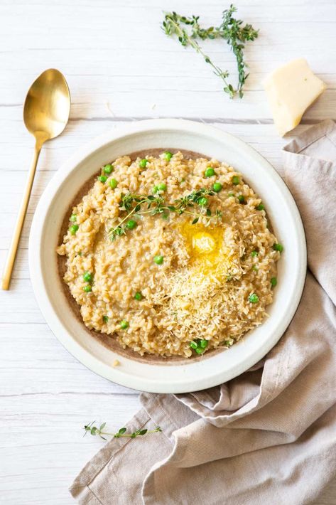 Instant Pot Brown Rice Risotto Pasta With Feta Cheese, Brown Rice Risotto, Shrimp Carbonara, Instant Pot Brown Rice, Instant Pot Risotto, Rice Risotto, Healthy Rice Recipes, Arancini Recipe, Quick Pasta Dishes