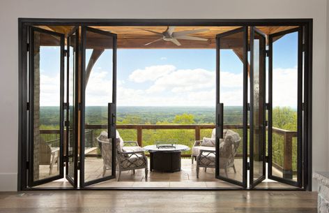 Lost Mountain Residence Gallery | French Steel Company | Custom Steel Doors Folding Glass Patio Doors, Folding French Doors, Steel Company, Steel Doors And Windows, Folding Glass Doors, Aluminium Windows And Doors, Natural Ventilation, Folding Doors, French Door