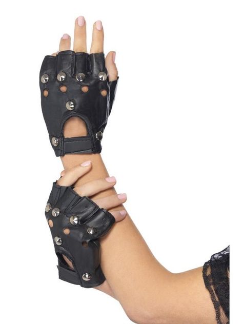 80s Rocker Costume, Punk Rock Costume, Punk Gloves, 1980s Fancy Dress, Rockstar Costume, Rocker Costume, Rock Costume, Punk Costume, Black Fingerless Gloves