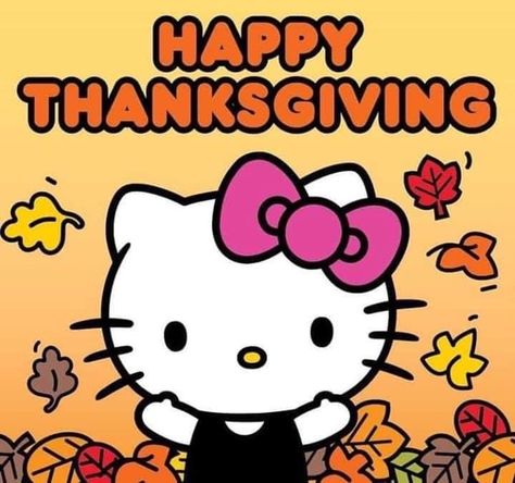 Hello Kitty Thanksgiving Wallpaper, Thanksgiving Wallpaper Aesthetic, Pfp Thanksgiving, Thanksgiving Hello Kitty, Thanksgiving Pfp, Hello Kitty Thanksgiving, Thanksgiving Pics, Spring Iphone Wallpaper, Hello Kitty Pfp