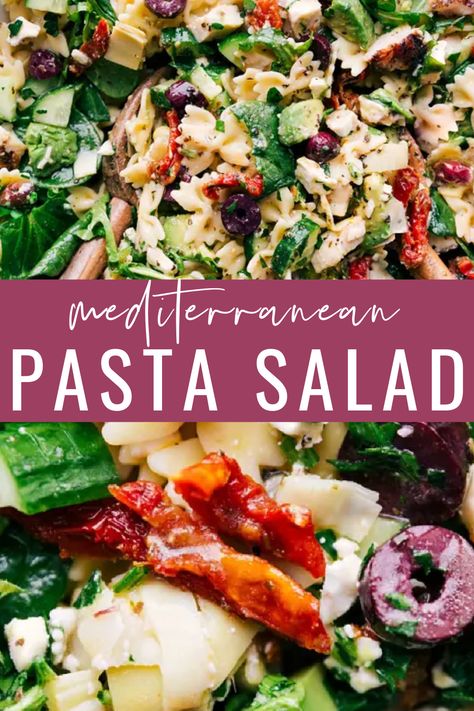 Farfalle Pasta Salad, Farfalle Pasta Recipes, Chicken Bowtie Pasta, Light Pasta Salads, Mediterranean Chicken Pasta, Leftover Grilled Chicken, Grilled Chicken Pasta Salad, Mediterranean Pasta Salad, Mediterranean Grilled Chicken