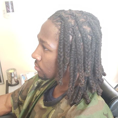 Loc Retwist and Single Braids on My Vip Client. 💙🤍 AKiyia.com #vip #dreds #youngmenshair #locsindallasga #AKIYIAKELLY Plait Braids, Locs Retwist, Locs Men, Loc Retwist, Dread Hairstyles For Men, Loc Styles For Men, Plait Braid, Natural Twist, Braids Locs