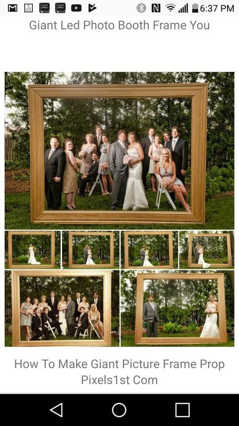 Giant Frame Photo Booth, Large Photo Frame Prop, Life Size Picture Frame Prop Diy, Giant Picture Frame Ideas, Picture Frame For Photo Booth, Creative Photo Booth Ideas, Picture Frame Backdrop, Giant Picture Frame, Giant Photo Frame