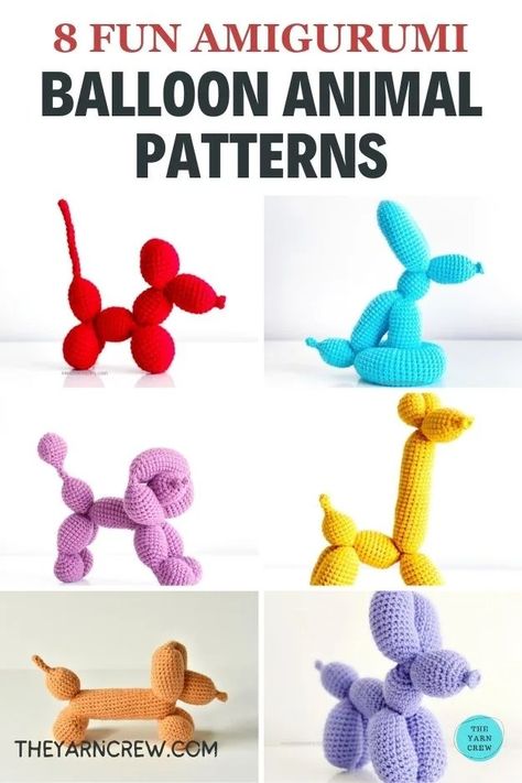 Choose your favorite crochet balloon animal patterns from this collection and personalize them with your preferred colors. You can use each amigurumi crochet pattern to create unique gifts or charming decorations. Check out the entire collection of crochet patterns and save your favorite for later. Crochet patterns curated by TheYarnCrew. Crochet Poodle Pattern Free, Crochet Balloon Dog Free Pattern, Crochet Balloon Animal, Amigurumi Balloon, Crochet Balloon, Animal Amigurumi, Crochet Dog Patterns, Giraffe Crochet, Crochet Slipper Pattern