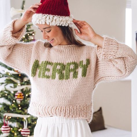 10 Not So Ugly Christmas Sweaters - Knit and Crochet Kits - Knitinakit Knit Crown, Duplicate Stitch, Knitted Christmas Jumpers, Knitting Kit, Cosy Christmas, Easy Knitting Patterns, Christmas Jumper, Knitting Kits, Crochet Kit