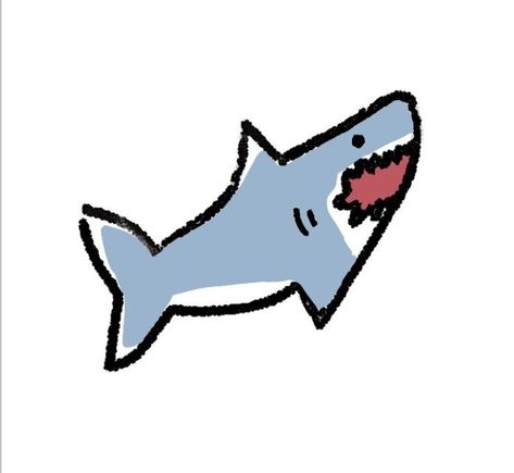 Shark Doodle, Shark Drawing, Cute Easy Doodles, Goofy Drawing, Shark Tattoos, Doodle Cartoon, Cute Shark, Shark T Shirt, Simple Doodles