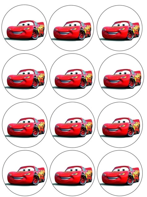 Cumple Lightning Mcqueen Cupcake Toppers, Mcqueen Cupcake Topper Printable, Mcqueen Cupcakes, برق بنزين, Cars Printable, Mc Queen Cars, Auto Party, Cars Cupcakes, Cars (disney) Party