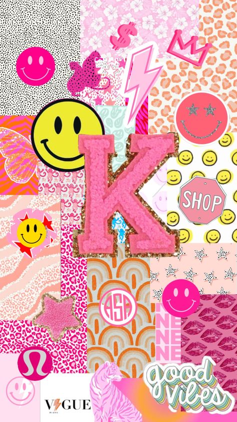 K Letter Wallpaper, Pink Vintage Aesthetic Wallpaper, Letter K Wallpaper, 2023 Preppy, Pink Vintage Aesthetic, Sublimation Station, Wallpaper Hippie, Best Letter, Wallpaper Glitter