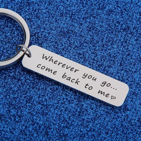 WUSUANED Wherever You Go Come Back To Me Keychain Moving Away Gift For Military Graduate Boyfriend Husband (come back to me keychain) : Amazon.co.uk: Home & Kitchen Military Boyfriend, Boot Camp Graduation, Meaningful Gifts For Her, Deployment Gifts, Come Back To Me, Long Distance Relationship Gifts, Relationship Gifts, Couple Gift, Distance Relationship