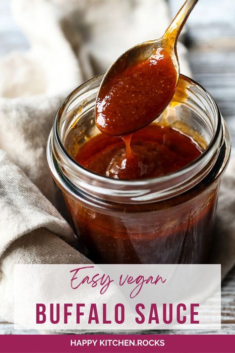 Vegan buffalo sauce made with olive oil is perfect for an extra burst of flavor. Elevate vegan buffalo wings with this deliciously spicy condiment. Vegan Buffalo Sauce Recipe, Vegan Buffalo Wings, Vegan Buffalo Sauce, Vegetarian Grilling Recipes, Vegetarian Grilling, Healthy Vegan Dinner Recipes, Vegan Queso, Gluten Free Vegetarian Recipes, Light Meals