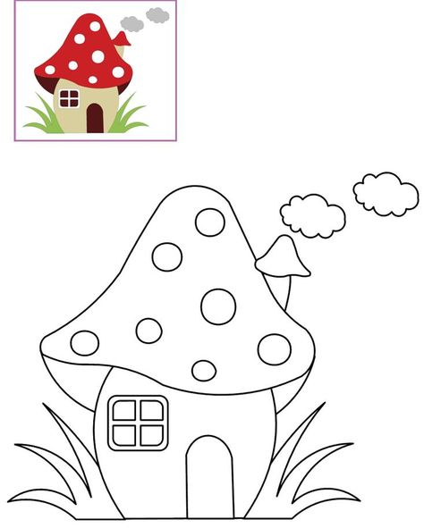 Kabouterhuisje// Maria L.Bertolino /// www.pinterest.com... Embroidery Designs For Kids, Easy Disney Drawings, New Embroidery Designs, New Embroidery, Easy Drawings For Kids, Mushroom House, Pola Sulam, 자수 디자인, Art Drawings For Kids